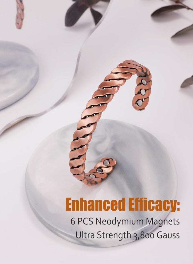 أساور جيكانوري النحاسية المغناطيسية للرجال والنساء - سوار نحاسي نقي فعال - أساور قابلة للتعديل - Image 5